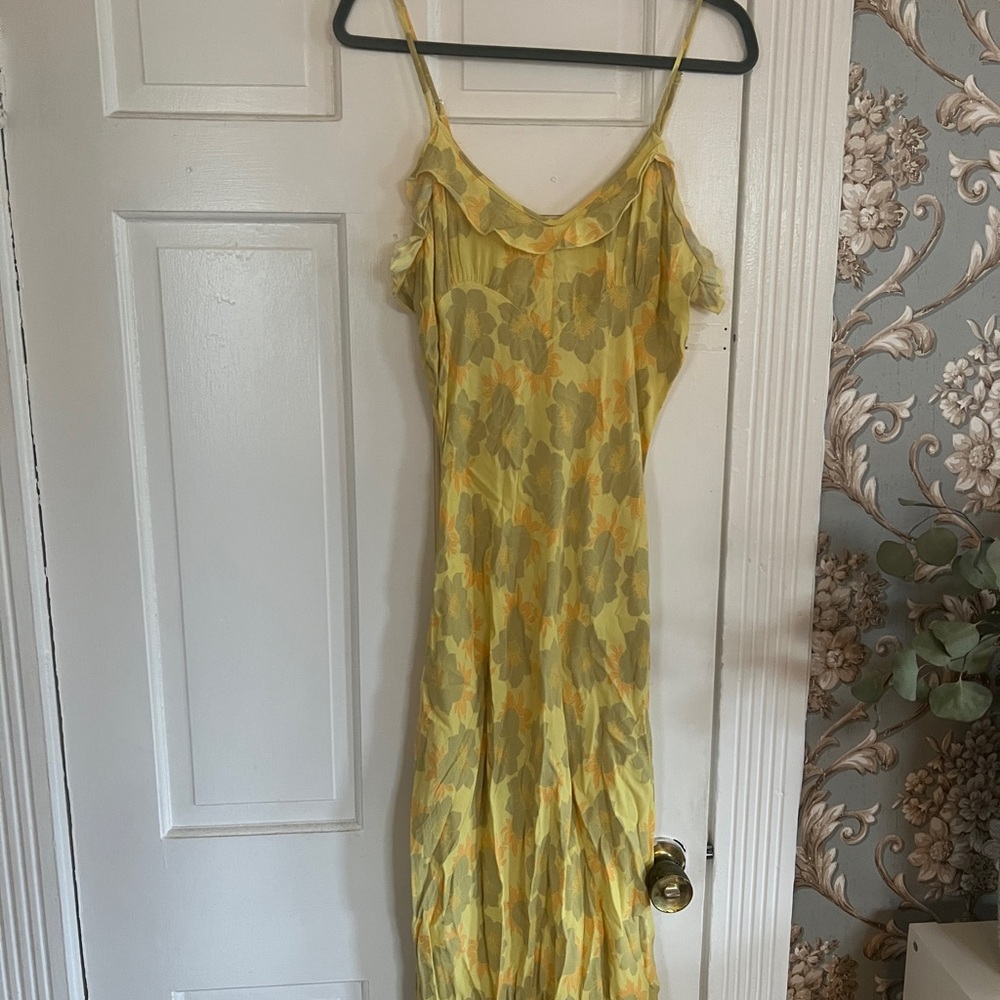 ROLLA'S Yellow Floral Midi Dress